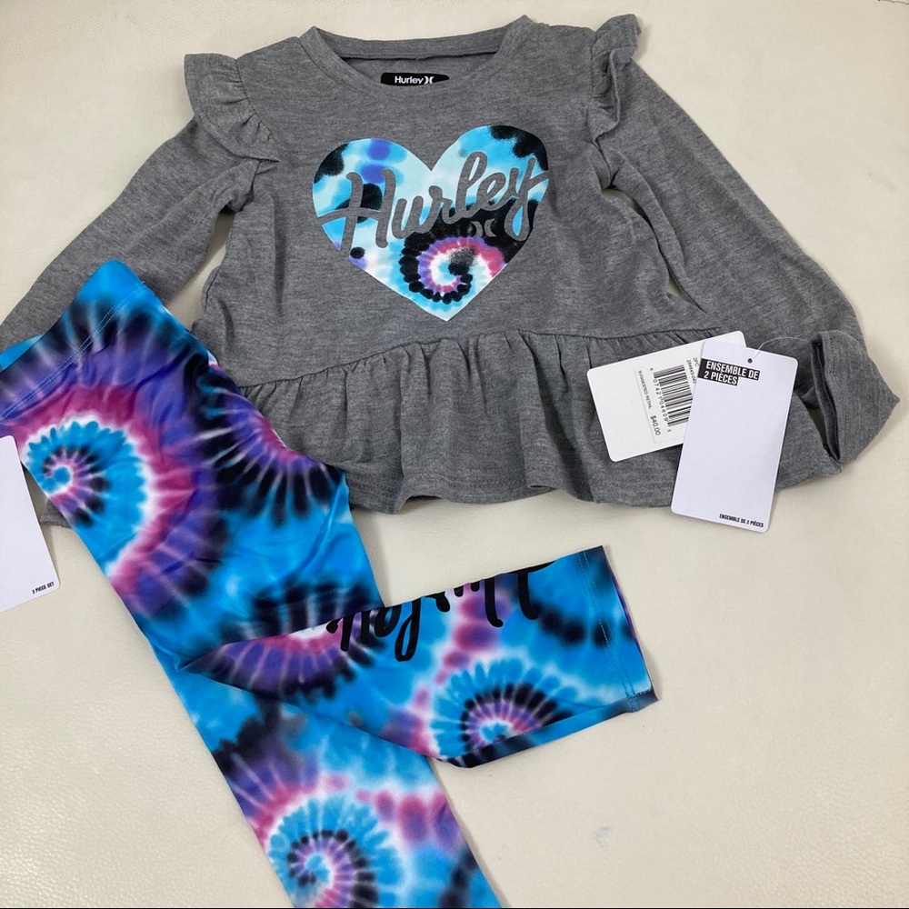 Hurley heart blue tie dye active pants set 2303 - Picture 7 of 7